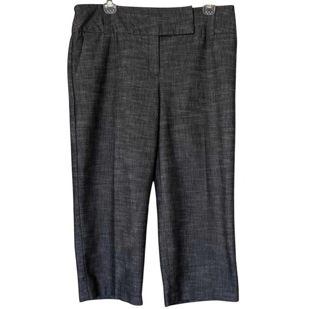 Women's AB Studio Gray Blend Mid-Rise Capri Pants Cotton Polyester Size 8-READ